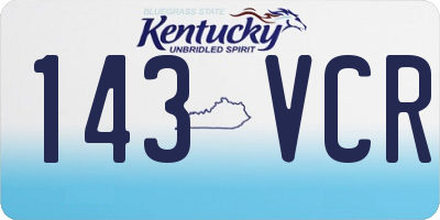 KY license plate 143VCR