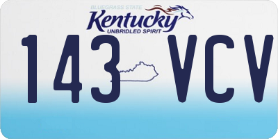 KY license plate 143VCV
