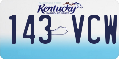 KY license plate 143VCW