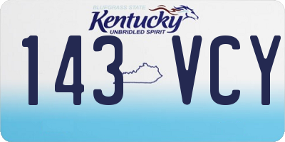 KY license plate 143VCY