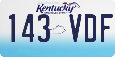 KY license plate 143VDF