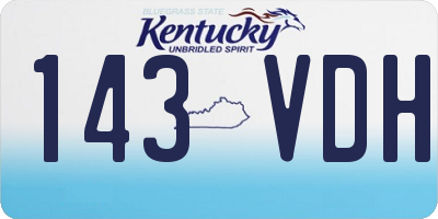 KY license plate 143VDH