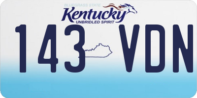 KY license plate 143VDN