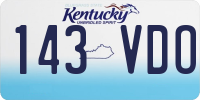 KY license plate 143VDO