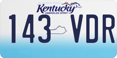 KY license plate 143VDR