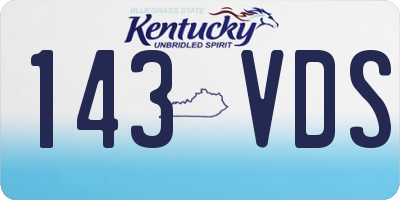 KY license plate 143VDS