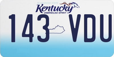 KY license plate 143VDU