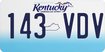 KY license plate 143VDV