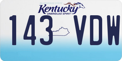 KY license plate 143VDW