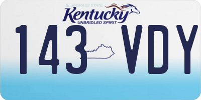 KY license plate 143VDY