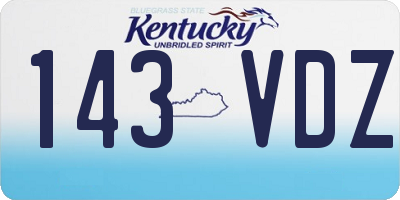 KY license plate 143VDZ