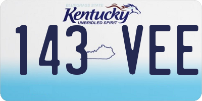 KY license plate 143VEE