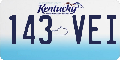 KY license plate 143VEI