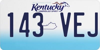 KY license plate 143VEJ