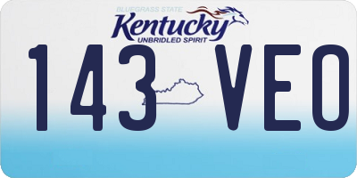 KY license plate 143VEO
