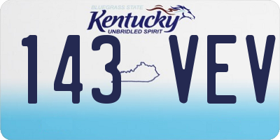 KY license plate 143VEV