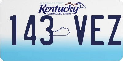 KY license plate 143VEZ