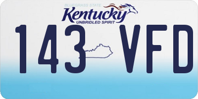 KY license plate 143VFD