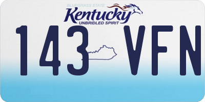KY license plate 143VFN
