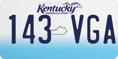 KY license plate 143VGA