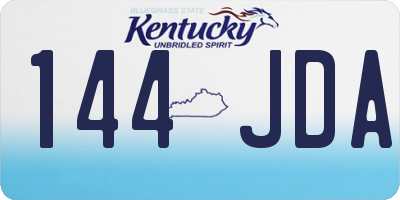 KY license plate 144JDA