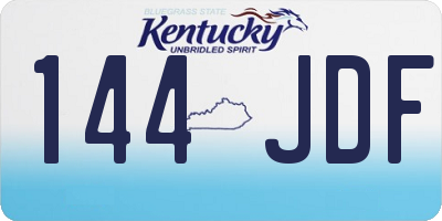 KY license plate 144JDF