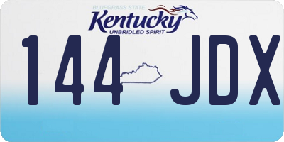 KY license plate 144JDX