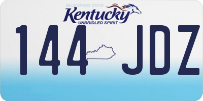 KY license plate 144JDZ