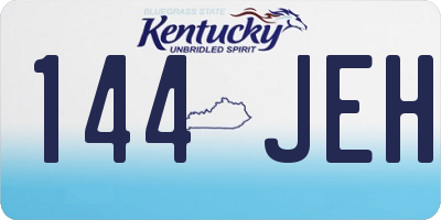 KY license plate 144JEH