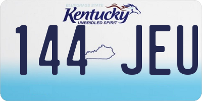 KY license plate 144JEU