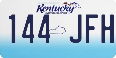 KY license plate 144JFH