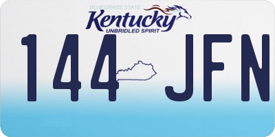 KY license plate 144JFN