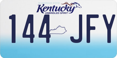 KY license plate 144JFY