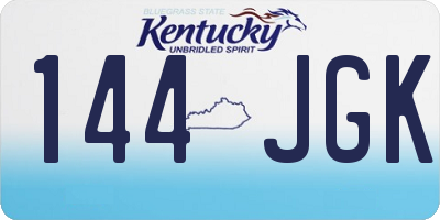KY license plate 144JGK