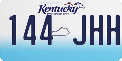 KY license plate 144JHH