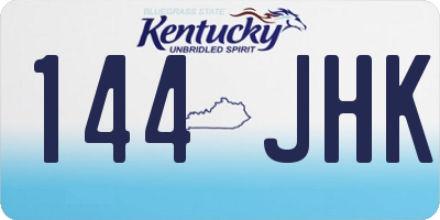 KY license plate 144JHK