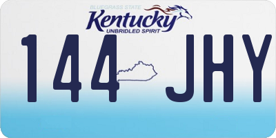 KY license plate 144JHY