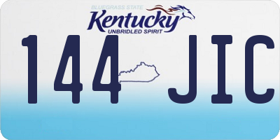 KY license plate 144JIC