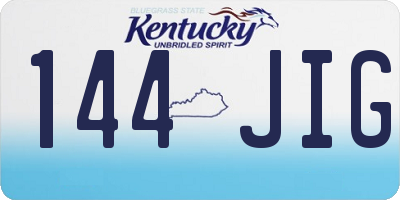 KY license plate 144JIG