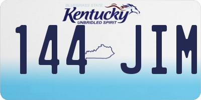 KY license plate 144JIM