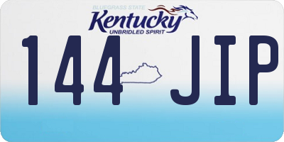 KY license plate 144JIP