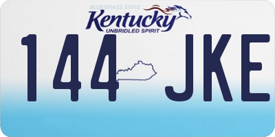 KY license plate 144JKE