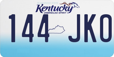 KY license plate 144JKO
