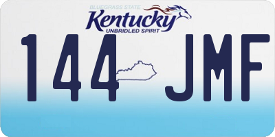 KY license plate 144JMF