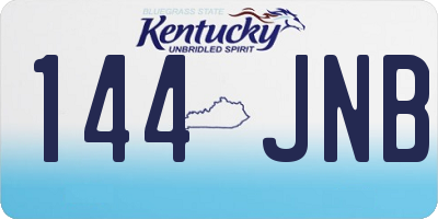 KY license plate 144JNB