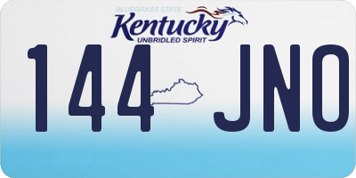 KY license plate 144JNO
