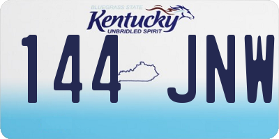 KY license plate 144JNW
