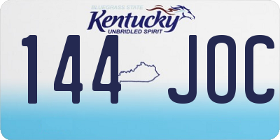 KY license plate 144JOC