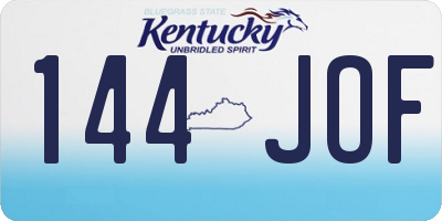 KY license plate 144JOF