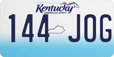 KY license plate 144JOG
